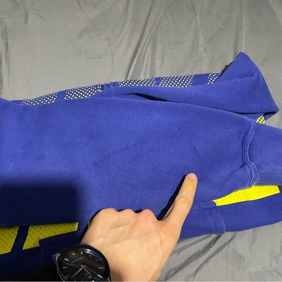 Nike Hoodie Men’s Small Full Zip Blue Spell Out Logo Graphic Print Activewear - Picture 12 of 12